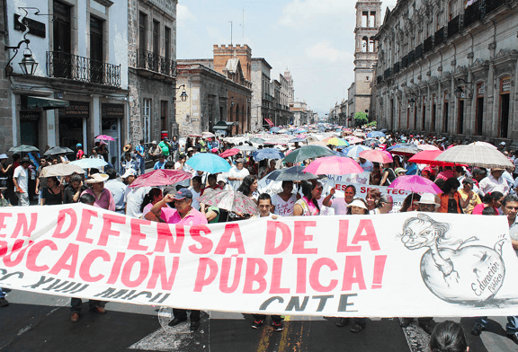 Die CNTE in Mexiko-Stadt. Foto: Pulsar