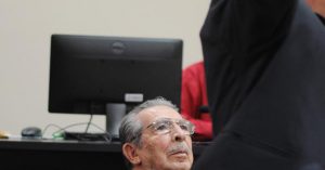 Montt vor Gericht. Foto: Amerika21/plazapublica.com.gt
