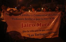 Demo der Angehörigen von Jairo Mora. Foto: Markus Plate