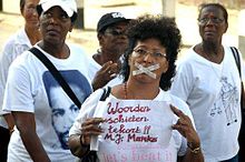 Protest in Surinam gegen die Amnestie der Verantwortlichen für die Dezembermorde, 10.4. 2012. Foto: Wikipedia
