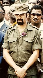 surinam -Desi Bouterse 1985 als Militärchef. Foto: Wikipedia