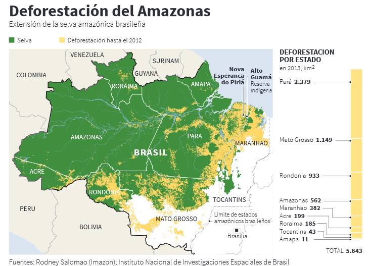 brasilien abholzung regenwald. Grafik: Servindi