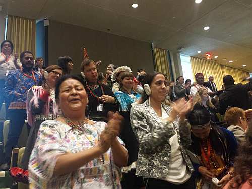 Für den mexikanischen Präsidenten gab es wohl eher keine stehenden Ovationenen: UN-Konferenz Indigene Völker Sept 2014 / Foto: Servindi