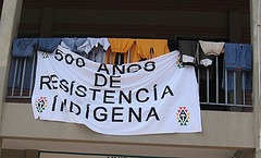 Transparent vom 6. indigenen Marsch 2007. Foto: Flickr/tekove katu (CC BY-NC 2.0)