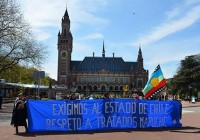 Die Delegation der Mapuche in Den Haag. Foto: Pulsar