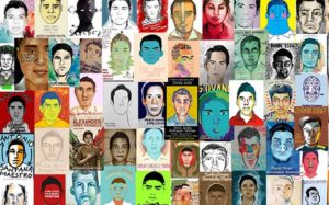 Seit sechs Jahren verschwunden: die 43 Lehramtsstudenten aus Ayotzinapa. Grafik: Desinformémonos