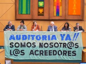 Rechtsprüfungskomission Ecuador, "Rechtsprüfungskomission jetzt! Wir sind die Gläubiger!" Quelle: SURySUR
