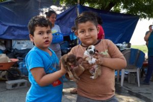 In ganz Zentralamerika mussten tausende Familien ihre Häuser aufgrund von Sturmschäden verlassen. Betroffen sind auch die honduranischen Brüder Ezequiel und José. Foto: Radio Progreso