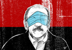 Nicaraguas Präsident Daniel Ortega: Mitten in der Pandemie / Illustration: desinformémonos
