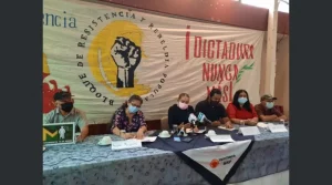 Proteste angekündigt - Sprecher*innen des Bündnisses / Foto: Screenshot / La Prensa Gráfica