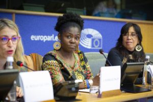 2019: Die kolumbianische Politikerin und Umweltschützerin Francia Márquez zu Gast im europäischen Parlament.
Foto: GUE/NGL via wikimedia
CC BY-SA 2.0