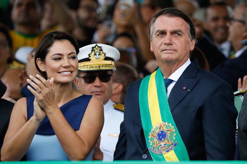 Michelle und Jair Bolsonaro bei einer Militärparade am 7. September 2022. Foto: