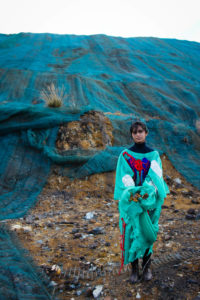 Daniela, bei einer Kampagne zu Textilien im Cerro de Pasco 2016Foto: Stephan Moore