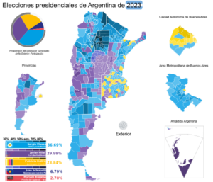 2023 Argentina General Election map. Foto: Wikimedia GeorgistEnjoyer, CC