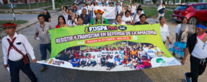 Demonstration zum Auftakt des peruanischen Fospa-Vorabtreffens in Tarapoto. Foto: Servindi
